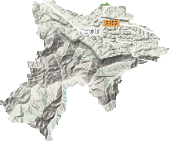 金钟镇地形地图