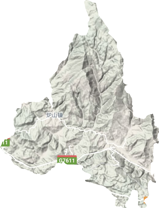 炉山镇地形地图