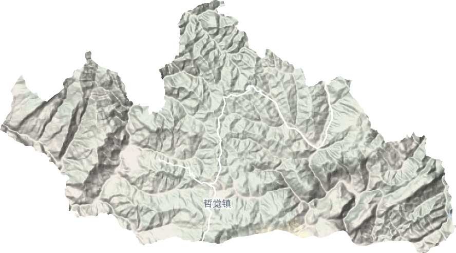 哲觉镇地形地图