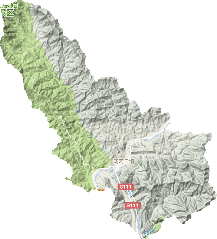 汤河口镇地形地图