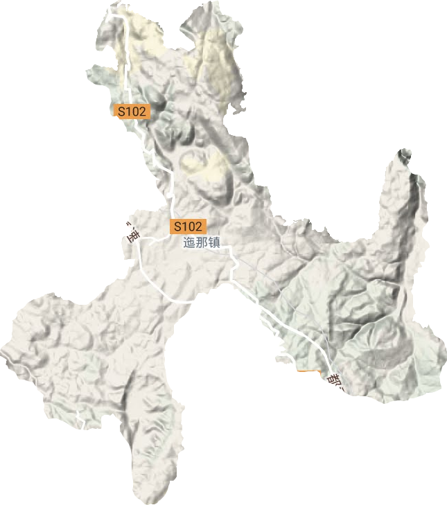 迤那镇地形地图