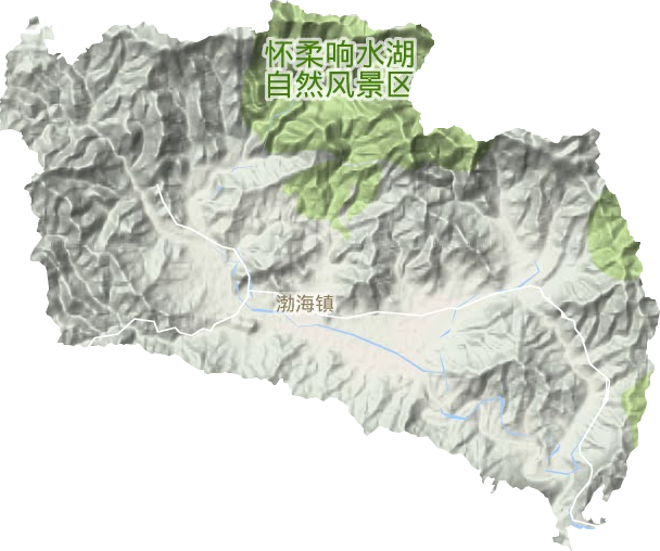 渤海镇地形地图