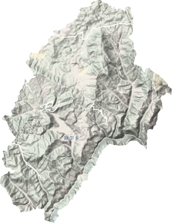 麻乍镇地形地图