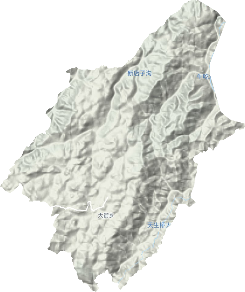 大街乡地形地图