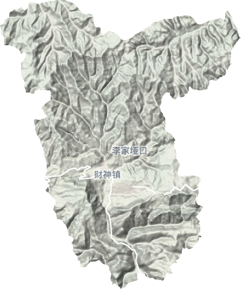 财神镇地形地图