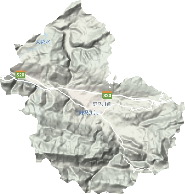 野马川镇地形地图