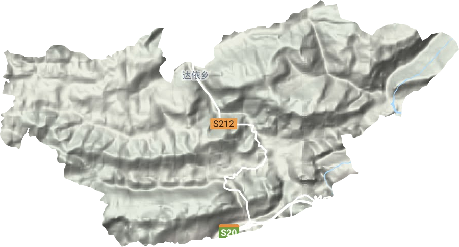 达依乡地形地图