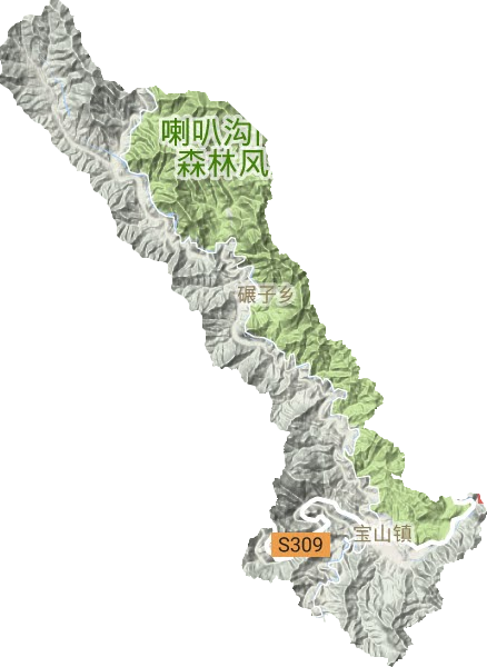 宝山镇地形地图