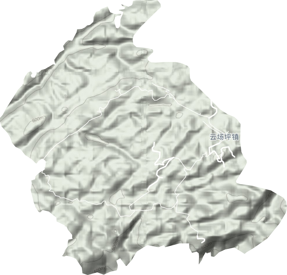 云场坪镇地形地图