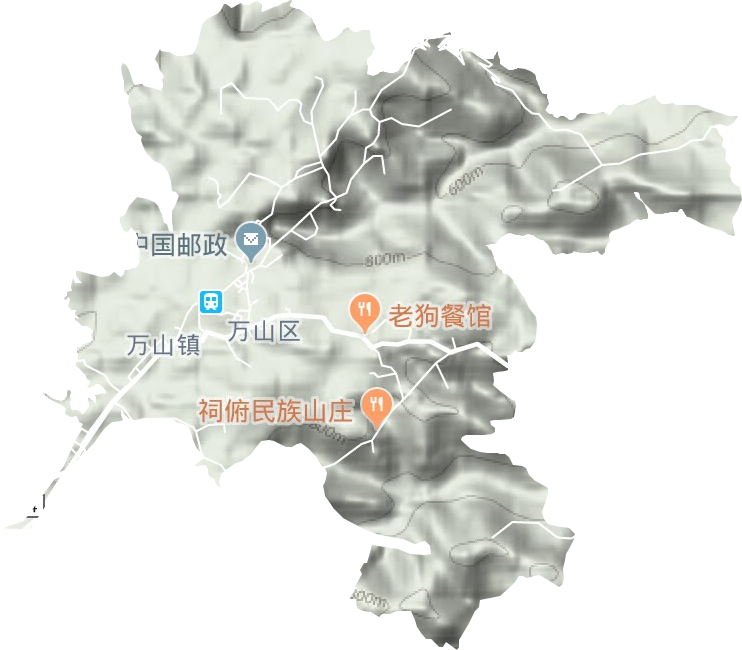 万山镇地形地图
