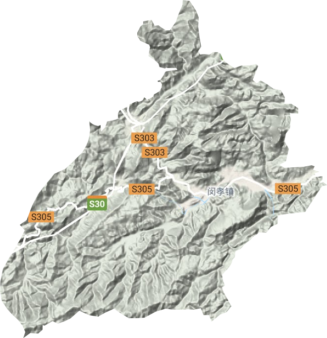 闵孝镇地形地图