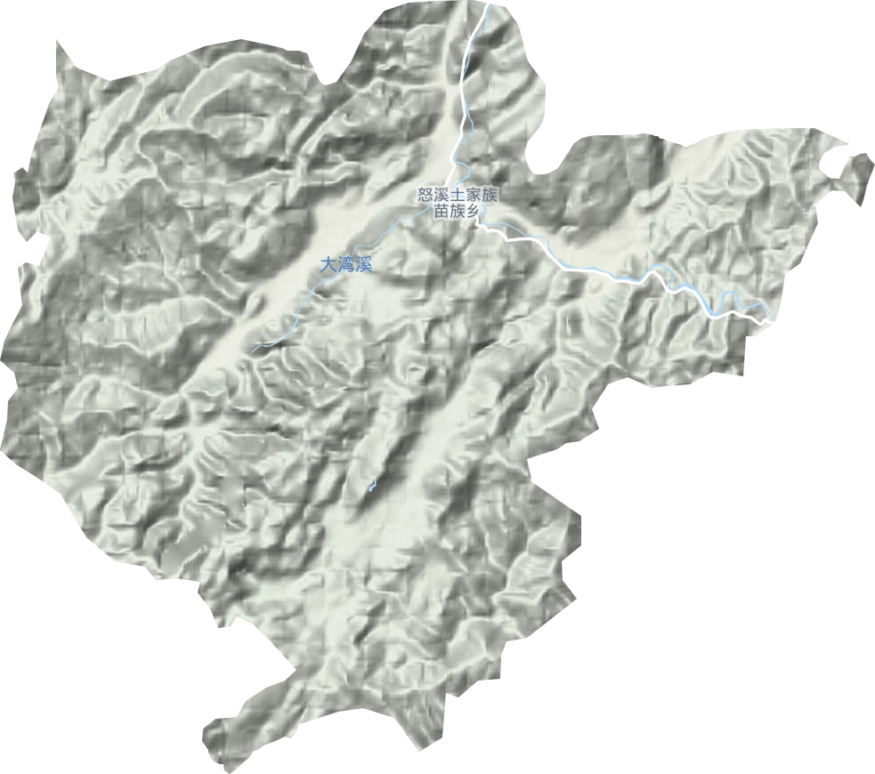 怒溪镇地形地图