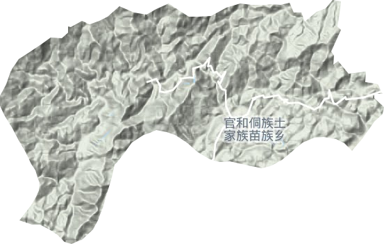 官和侗族土家族苗族乡地形地图