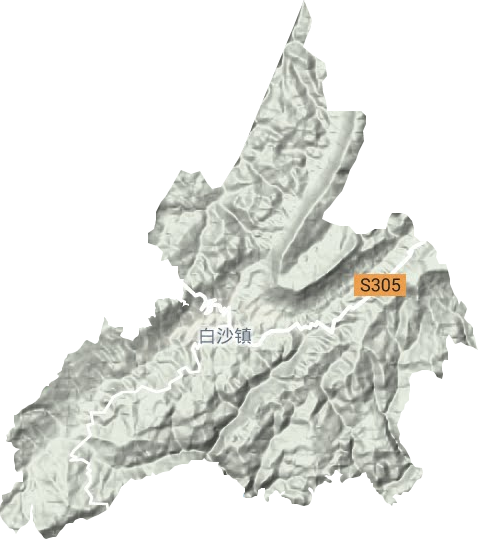 白沙镇地形地图