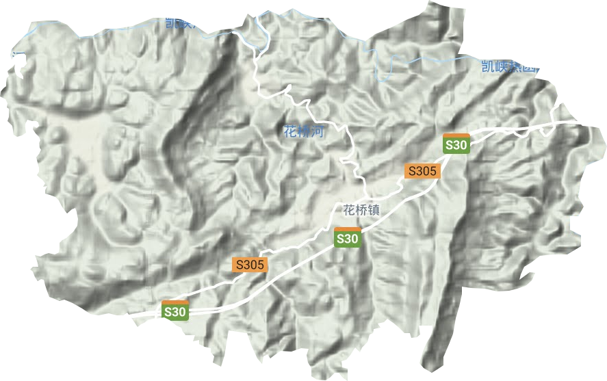 花桥镇地形地图