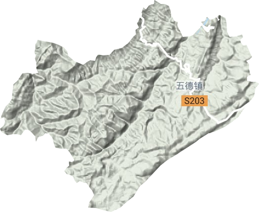 五德镇地形地图