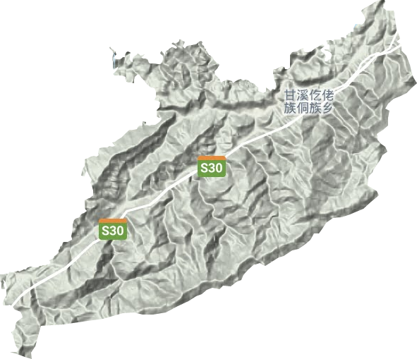 甘溪乡地形地图