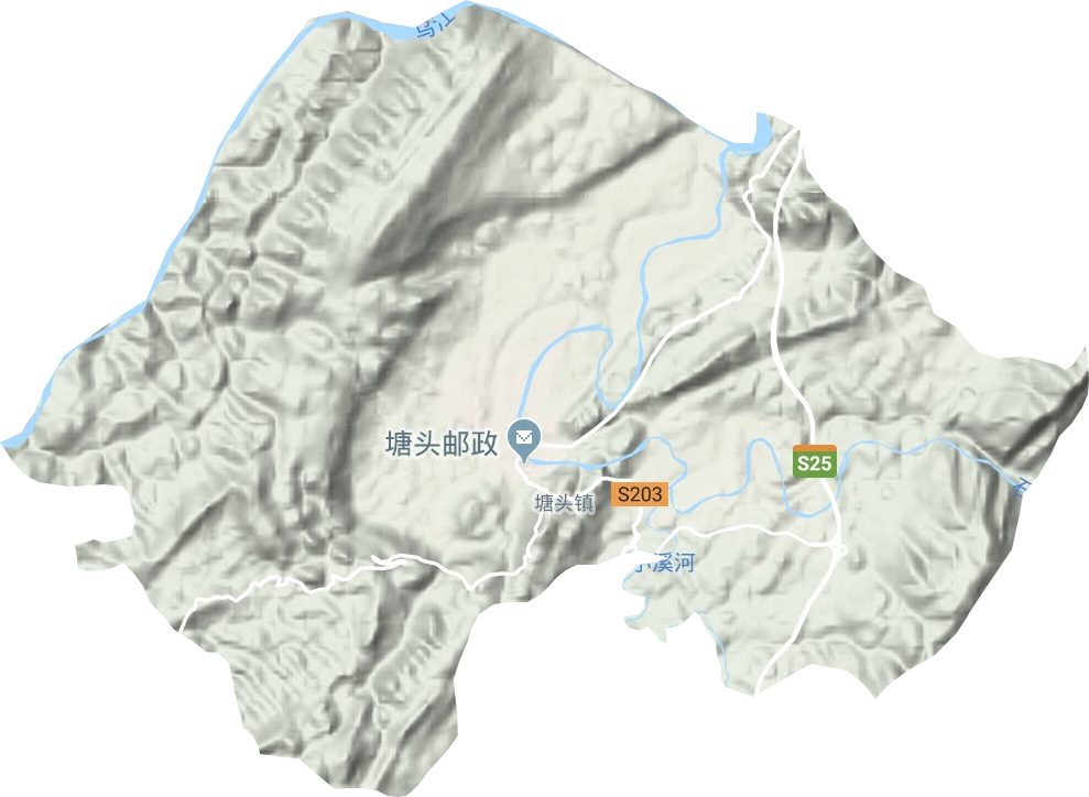 塘头镇地形地图