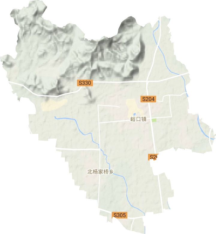峪口地区办事处地形地图