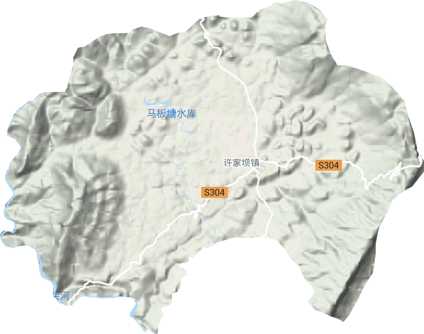 许家坝镇地形地图