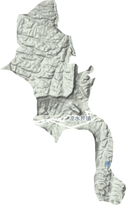 凉水井镇地形地图