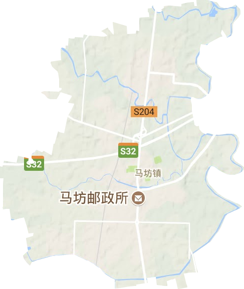 马坊地区办事处地形地图