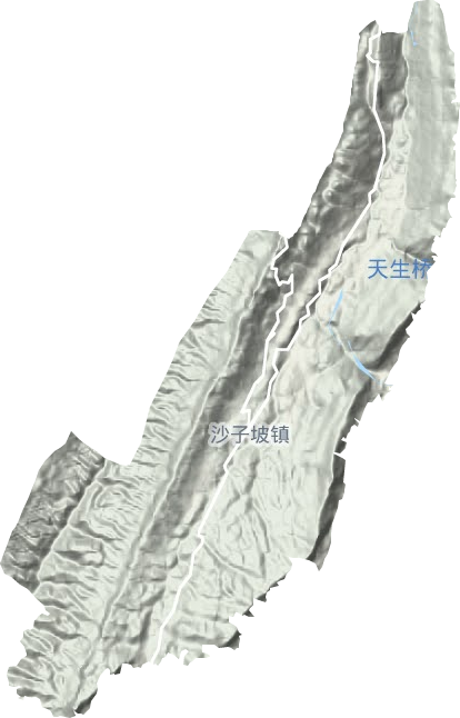 沙子坡镇地形地图