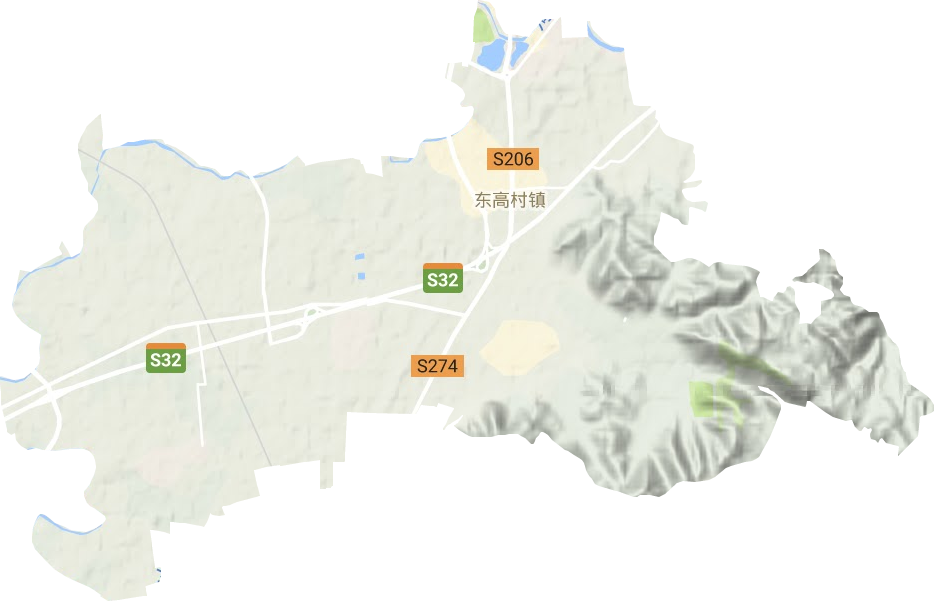 东高村镇地形地图