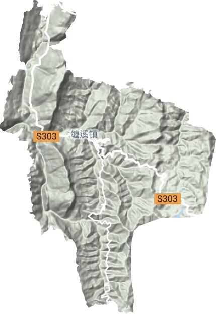 缠溪镇地形地图