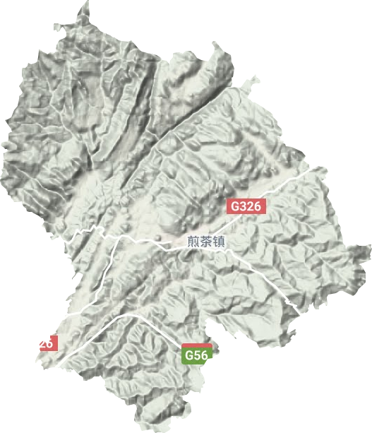 煎茶镇地形地图