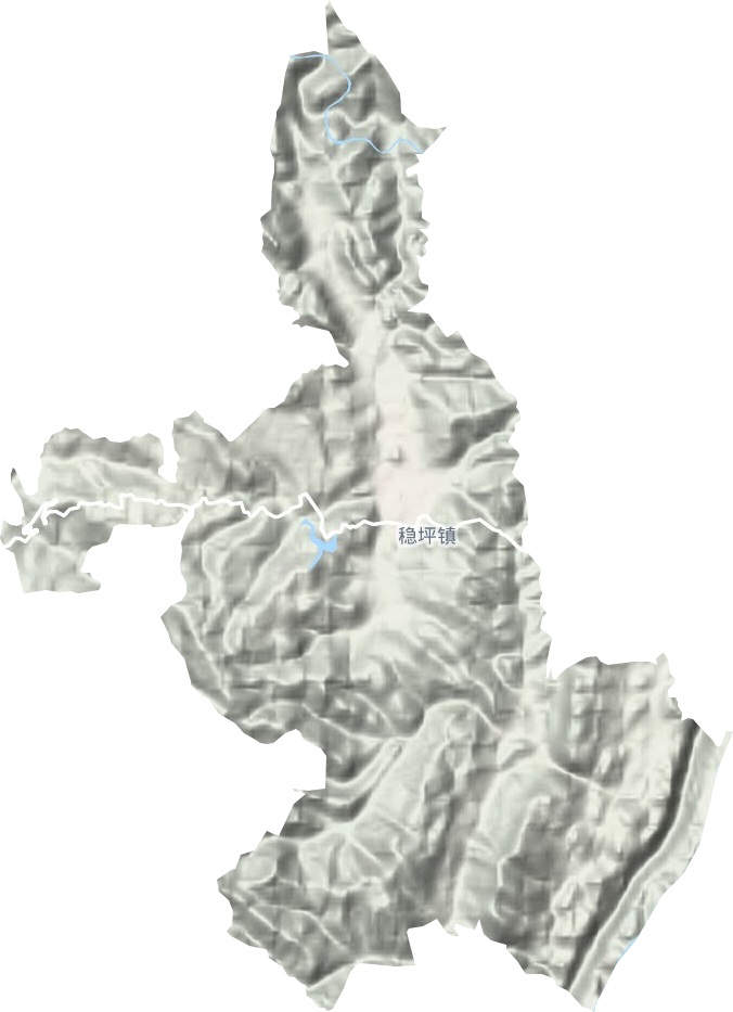 稳坪镇地形地图