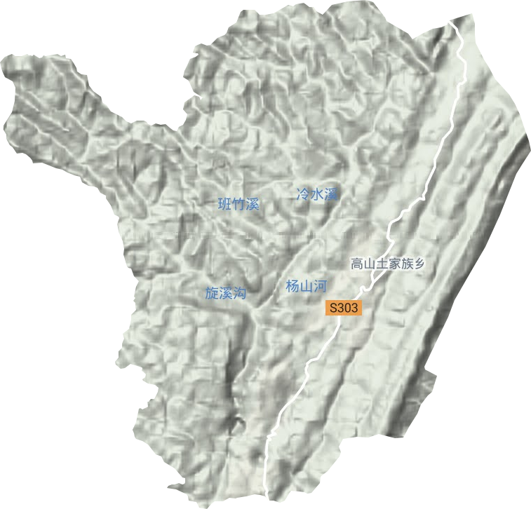 高山镇地形地图