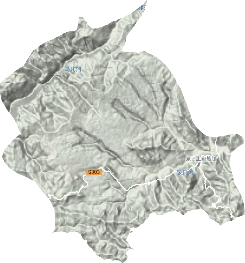 泉口镇地形地图