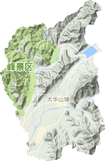 大华山镇地形地图