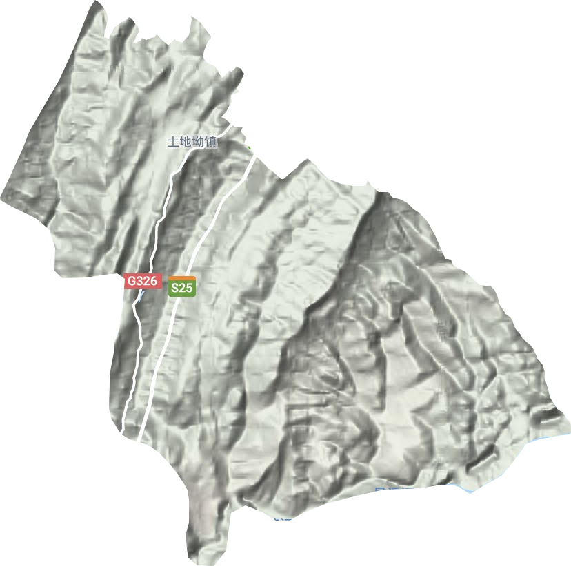 土地坳镇地形地图