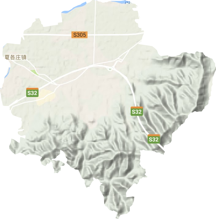 夏各庄镇地形地图