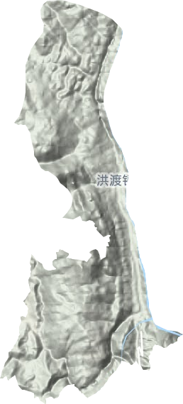 洪渡镇地形地图