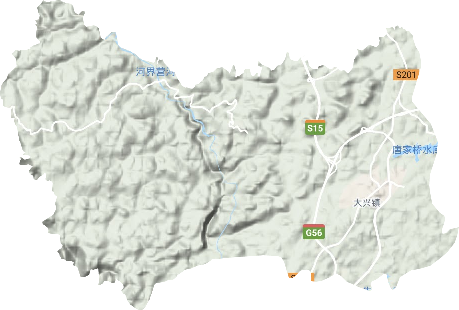 大兴街道地形地图