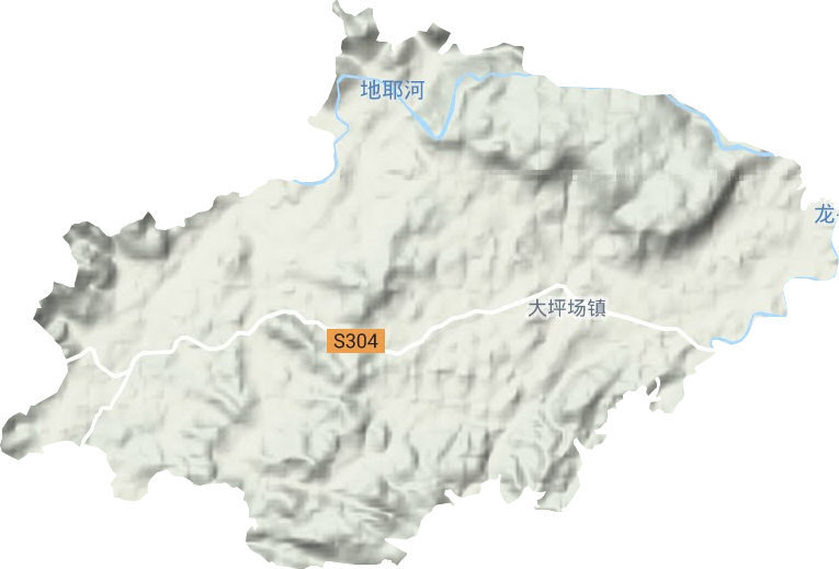 大坪场镇地形地图