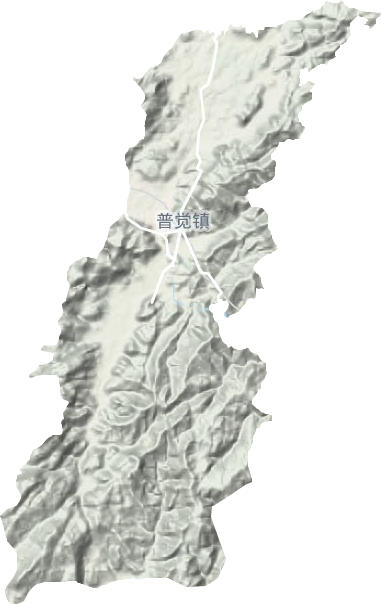 普觉镇地形地图