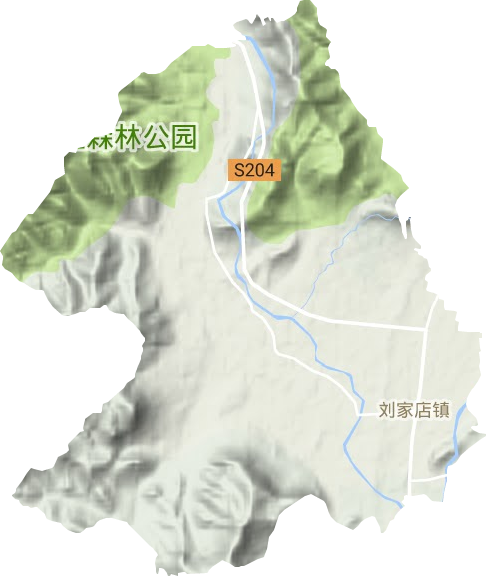 刘家店镇地形地图