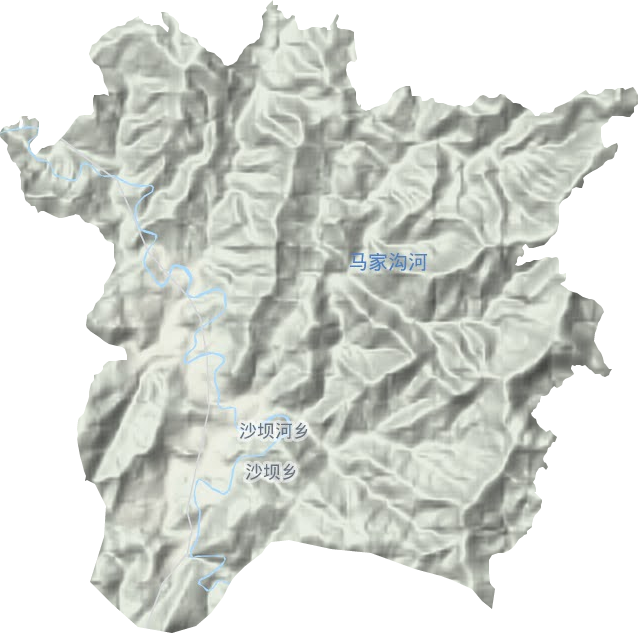沙坝河乡地形地图