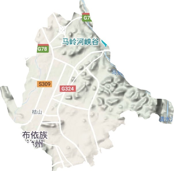 桔山街道地形地图