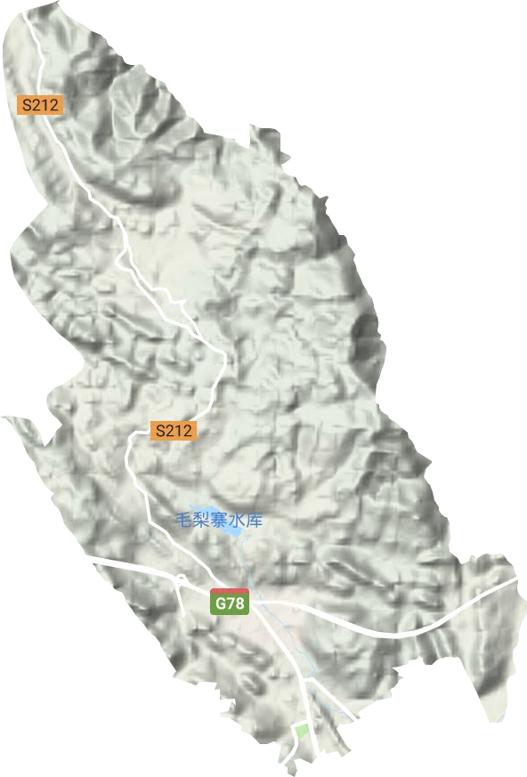 木贾街道地形地图