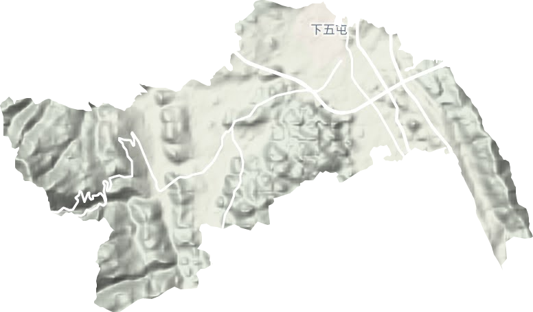 下五屯街道地形地图
