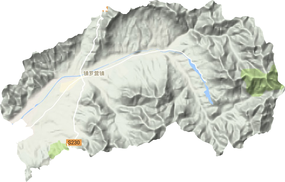 镇罗营镇地形地图