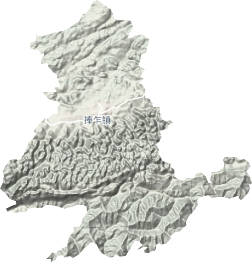 捧乍镇地形地图