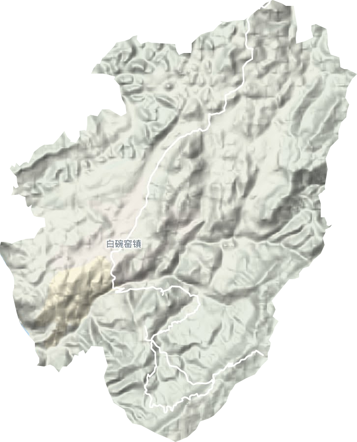白碗窑镇地形地图