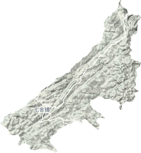 七舍镇地形地图
