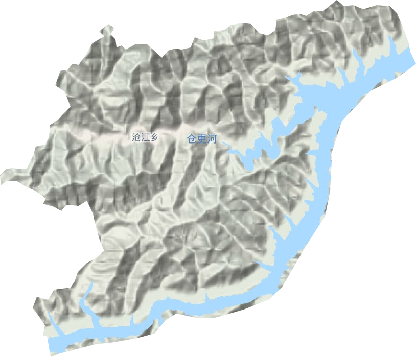 沧江乡地形地图